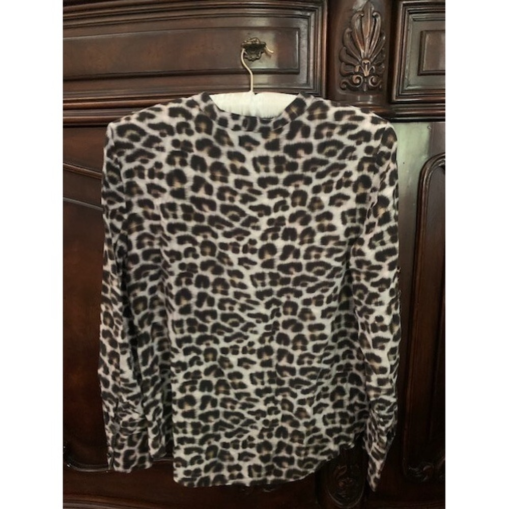 Ann‎ Taylor Women's  Size 14 Leopard  Blouse  Business Casual Y2K